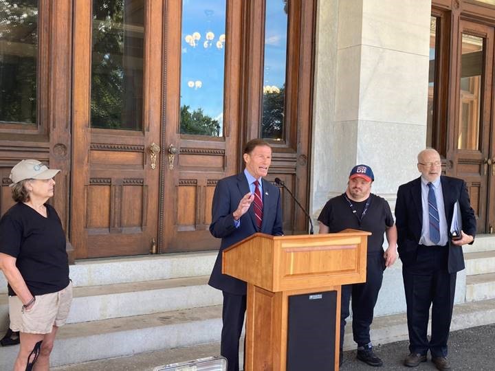 Blumenthal joined disability rights advocates to call on the federal government to repeal a Trump Administration rule that terminated Medicaid coverage for thousands of Connecticut residents and continues to harm low-income, disabled and older adults. 